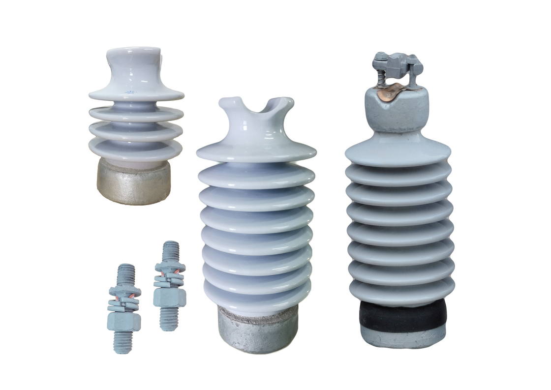Kısa Saplamalı Açık Gri ANSI 57-3 12.5kN Hat Sonrası İzolatörleri
